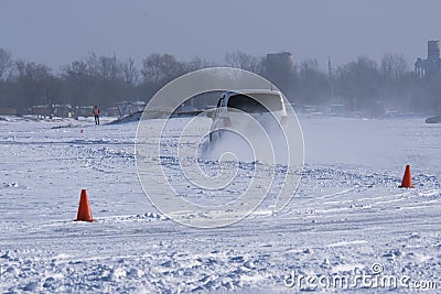 Spassk-Dalny, Primorsky Krai, Russia-2022 January 22: snow rally Stock Photo