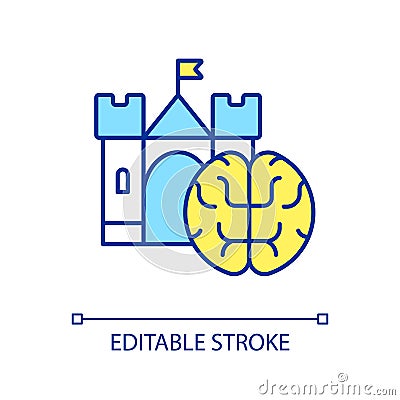Spatial memory RGB color icon Vector Illustration