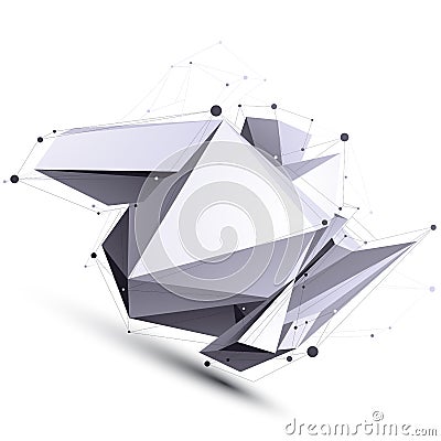 Spatial vector contrast digital object, cybernetic dimensional t Vector Illustration