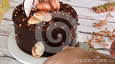 Spatule D Argent Coupant Et Enlevant Une Tranche De Gateau Au Chocolat De Paques Avec Glacage Et Garniture De Ganache Amere Zoom Banque De Videos Video Du Coupure Celebration Spatule D Argent Coupant Et Enlevant Une Tranche De Gateau Au Chocolat De Paques Avec Glacage Et Garniture De Ganache Amere Zoom Banque De Videos Video Du Coupure Celebration