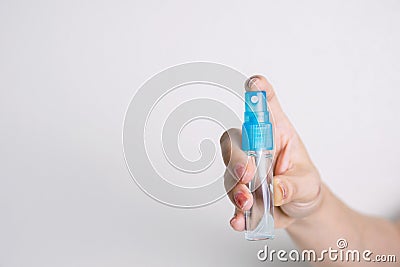 Spay bottle alcohol a clean destroy virus Stock Photo