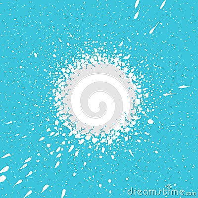 Spay paint Grunge dirty ink texture Blue and white radial lines background vector illustration Square fight stamp Isolated splash Vector Illustration