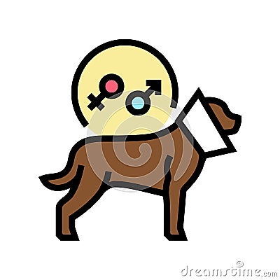 spaying and neutering pet color icon vector illustration Vector Illustration