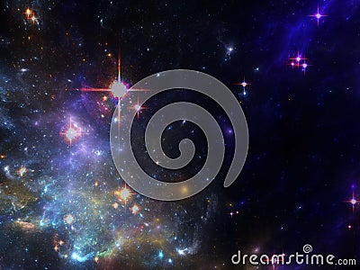 Space background with nebula and galaxies and stars Stock Photo