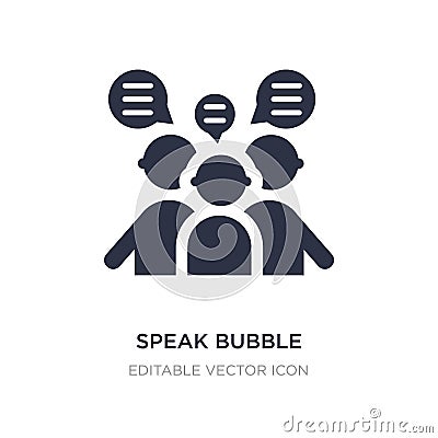 speak bubble icon on white background. Simple element illustration from People concept Vector Illustration