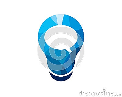 Speak bubble inside creativity bulb Vector Illustration