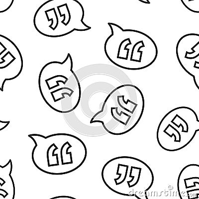Speak chat icon in flat style. Speech bubble vector illustration on white isolated background. Team discussion seamless pattern Vector Illustration