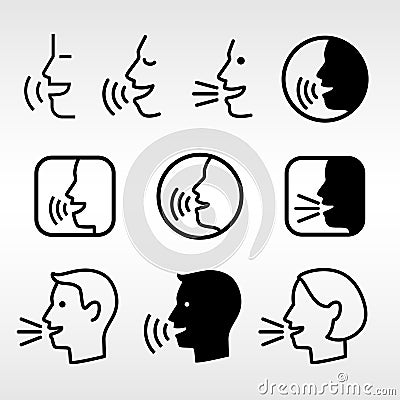 Speak head technology signs Vector Illustration