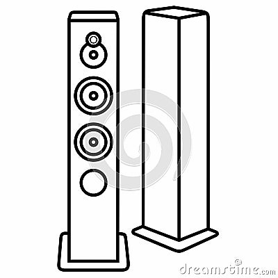 Speaker Bass System Dynamics Sound Acoustics Vector Illustration