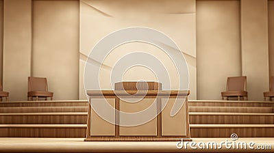 speaker beige podium background Cartoon Illustration