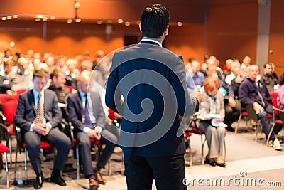 Speaker at Business Conference and Presentation. Editorial Stock Photo