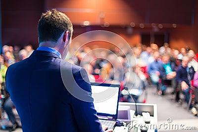 Speaker at Business Conference and Presentation. Stock Photo