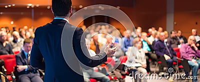 Speaker at Business Conference and Presentation. Stock Photo