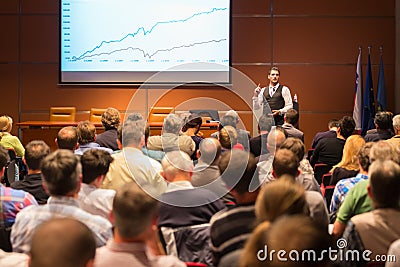 Speaker at Business Conference and Presentation. Editorial Stock Photo