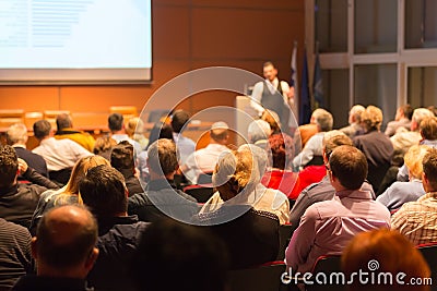 Speaker at Business Conference and Presentation. Editorial Stock Photo