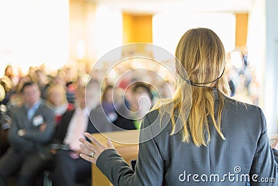 Speaker at Business Conference and Presentation. Stock Photo