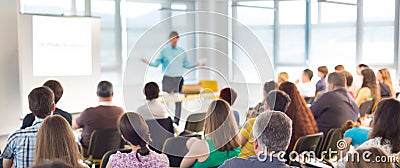 Speaker at Business convention and Presentation. Editorial Stock Photo
