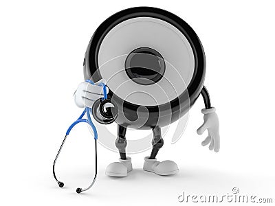 Speaker character holding stethoscope Cartoon Illustration