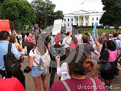 Speaker and Crowd at the White House Editorial Stock Photo