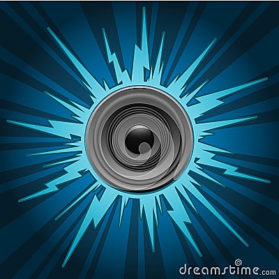 Speaker on exploding background Vector Illustration