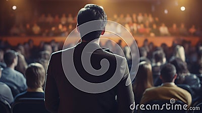 Speaker giving a talk in conference hall at business event. Stock Photo