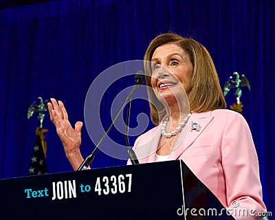 Speaker of the House, Nancy Pelosi at the DNC Summer Session Editorial Stock Photo