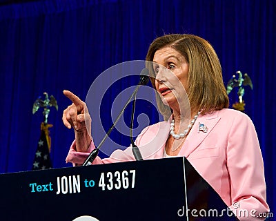 Speaker of the House, Nancy Pelosi at the DNC Summer Session Editorial Stock Photo