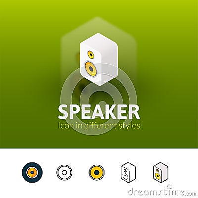 Speaker icon in different style Vector Illustration