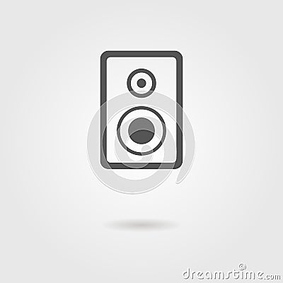 Speaker icon with shadow Vector Illustration