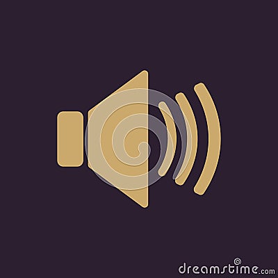 The speaker icon. Sound symbol. Flat Cartoon Illustration