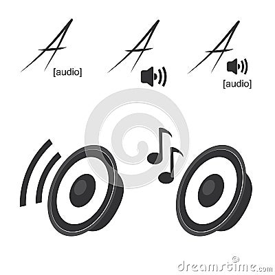 Speaker icons - symbols of volume, music Vector Illustration