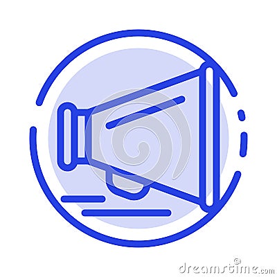 Speaker, Laud, Motivation Blue Dotted Line Line Icon Vector Illustration