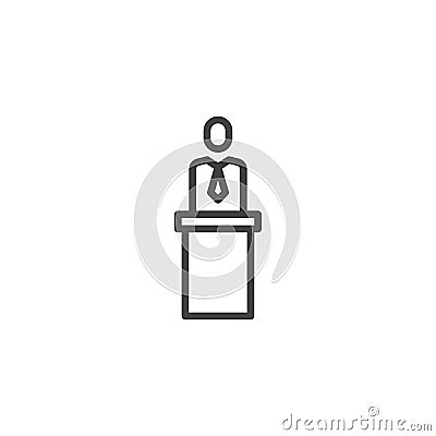 Speaker orator man line icon Vector Illustration