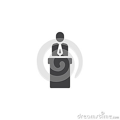 Speaker orator man vector icon Vector Illustration