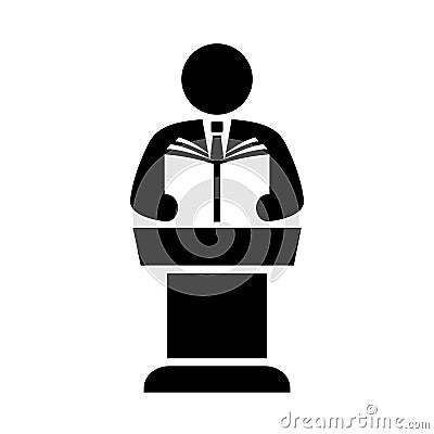 Speaker and podium vector icon Vector Illustration