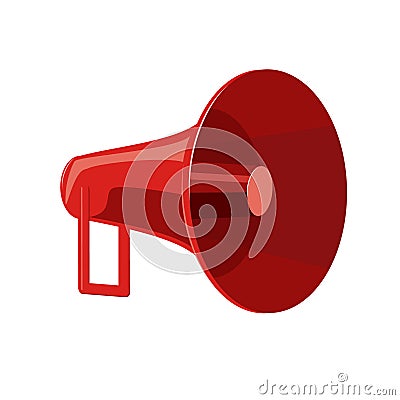 Speaker red Bright gromofon isolated on white background, vecto Stock Photo