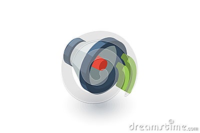 Speaker, sound isometric flat icon. 3d vector Vector Illustration