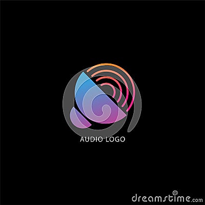 Speaker Sound Logo Concept, Audio Signal Design Vector, Colorful Logo Template Vector Illustration