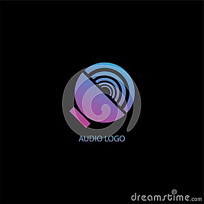Speaker Sound Logo Concept, Audio Signal Design Vector Vector Illustration