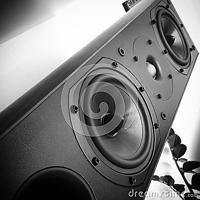 Speaker sound music woofer tweeter Stock Photo