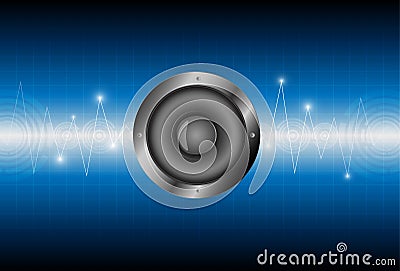 Speaker sound wave background Vector Illustration