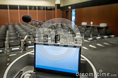 Speaker stage ready for the speaker Stock Photo