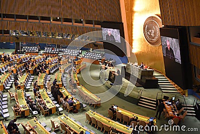 Speaker at the 77th UN General Assembly Editorial Stock Photo