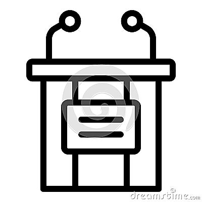 Speaker tribune icon outline vector. Podium speech Vector Illustration