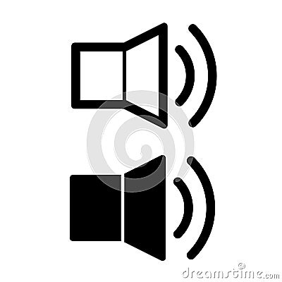 Speaker vector icon. Black and white illustration. Vector Illustration