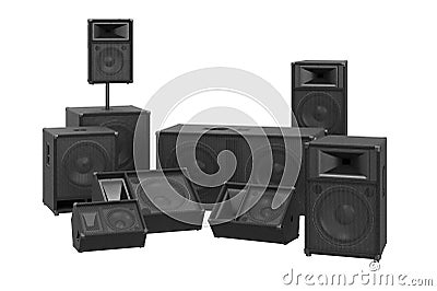 Speakers audio loud system Stock Photo