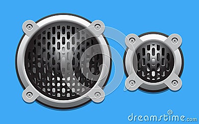 Speakers - woofer and tweeter Vector Illustration