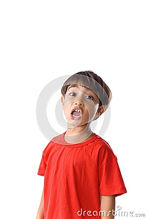 Speaking Boy Stock Photo