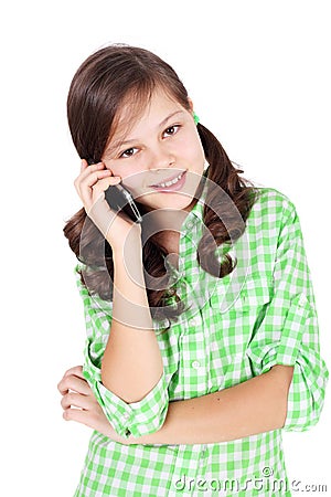 Speaking girl Stock Photo