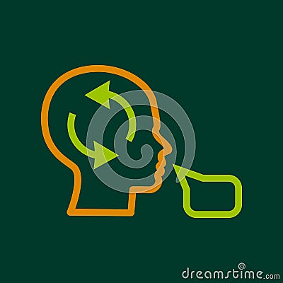 Speaking icon, outline style Vector Illustration